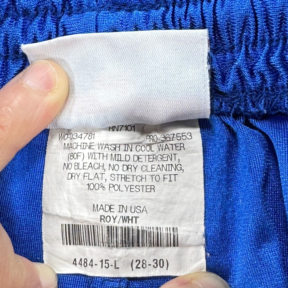 VTG TEAMWORK Athletic Apparel Basketball Dazzle Shorts Mens 28-30 Blue White USA - Picture 3 of 9